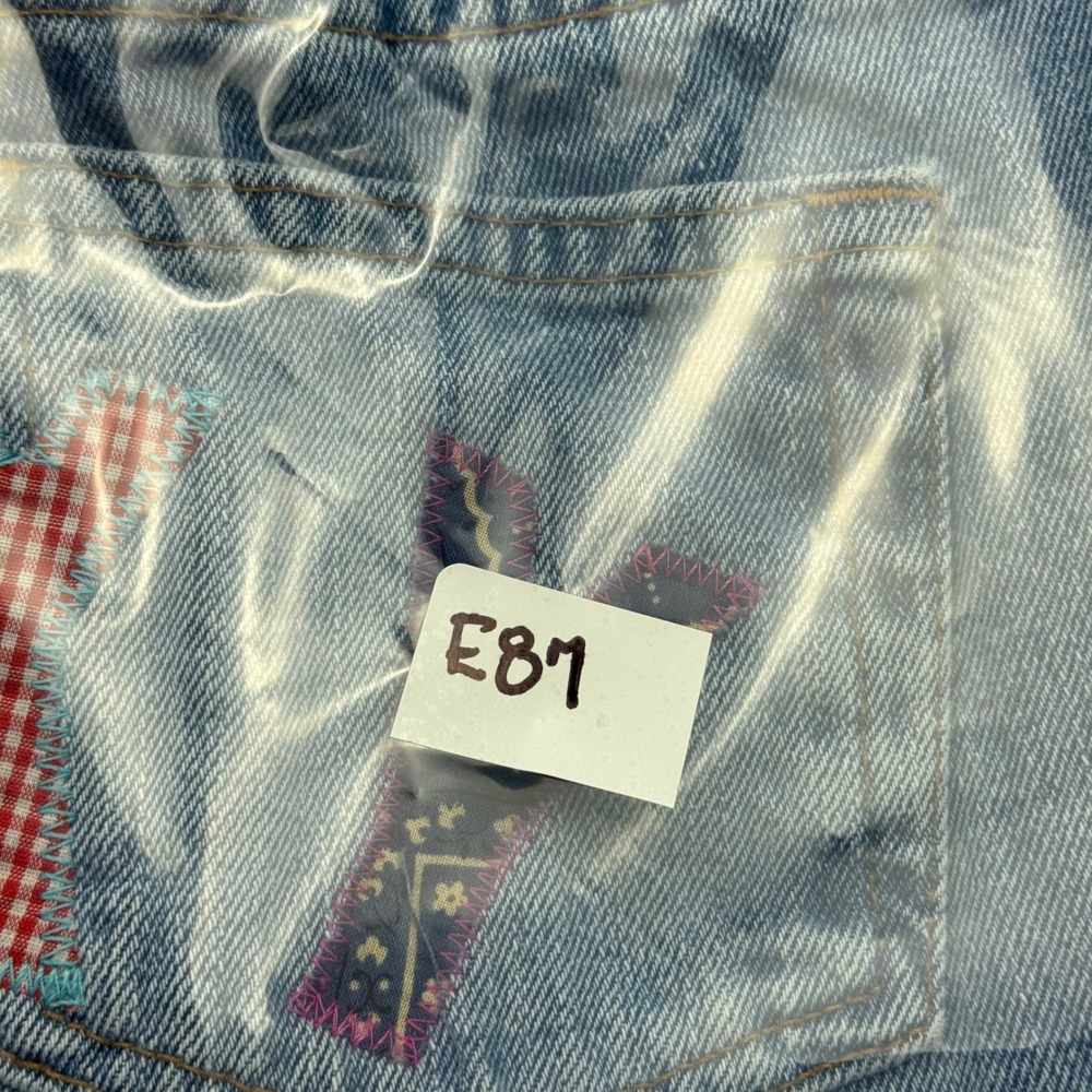 Y2K London Jean Vintage Straight Leg Patchwork Sexy Butt Spell Out Denim Size 6 - Picture 11 of 11